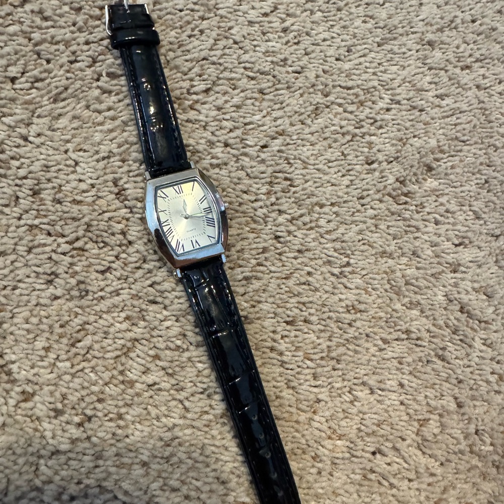 Elegant Black Leather Men's Watch